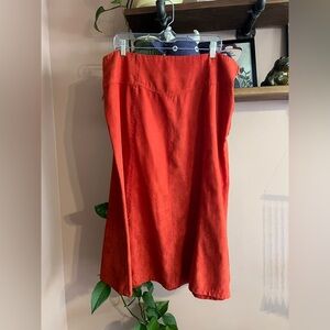 Vintage Faux Suede Orange Women's Skirt Size 18